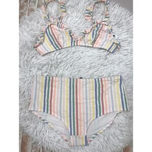 J. Crew Factory Multicolor Striped Bikini